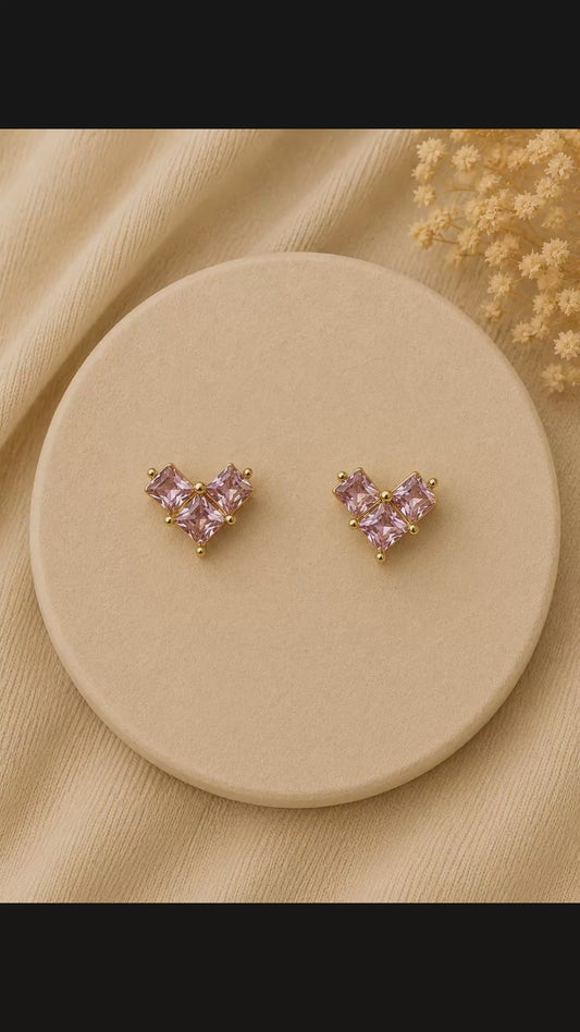 Pink Heart Stud